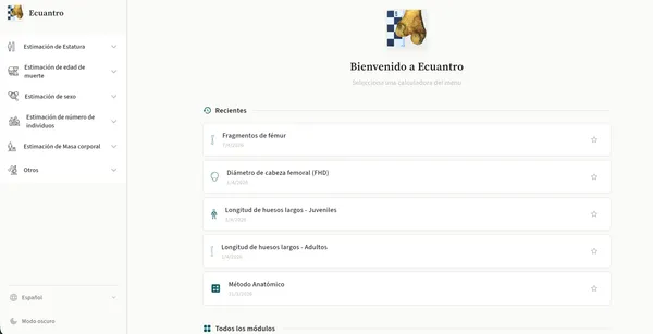Ecuantro web - vista principal