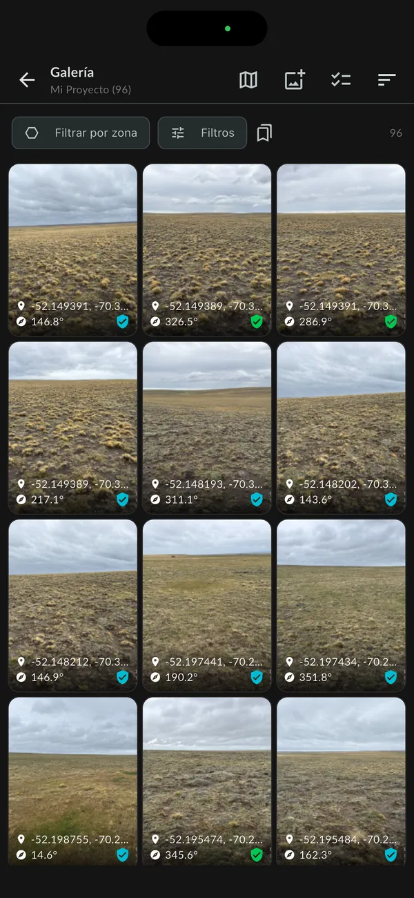 GeoFotoUTM móvil - configuración de overlay